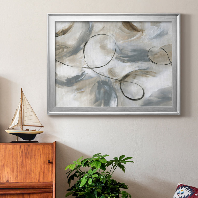Staccato - Peinture sur toile encadrée, Argent, H 22,5 po x l 30,5 po x P 1 po