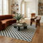 Tapis à carreaux noir / blanc 5 pi x 7 pi (5 pi 3 po x 7 pi 1 po) Branch Branch Rocky, tapis contemporain, à poils courts et résistant aux taches-1733457105