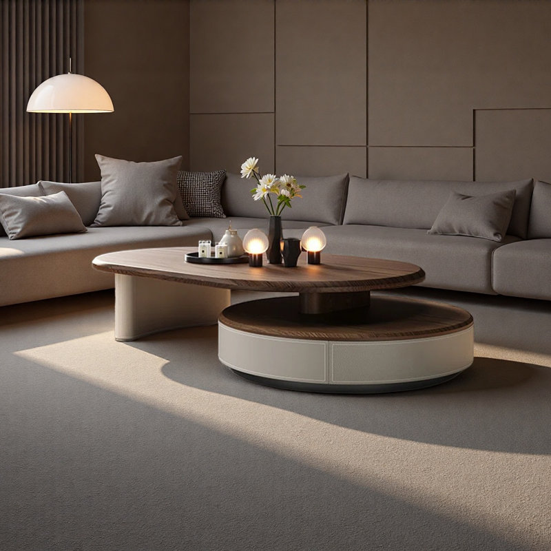 Table basse extensible ovale