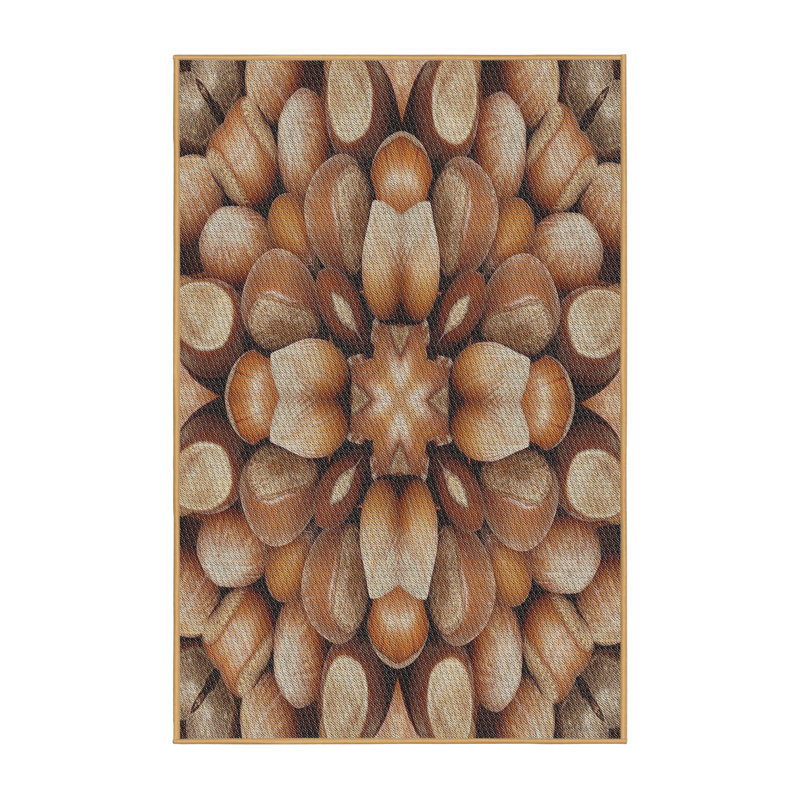 Fabriqué à la machine à partir de laine et de polyester brun Tapis décoratif, Rectangle 6 pi x 9 pi