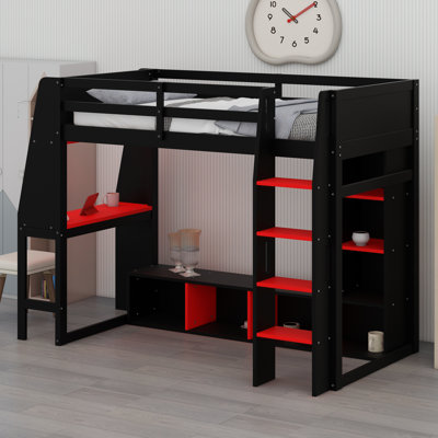 Lit mezzanine avec bureau Gaming