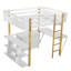 Lit mezzanine en bois avec armoire de rangement intégrée et cubes, bureau pliable-114721657-114721658