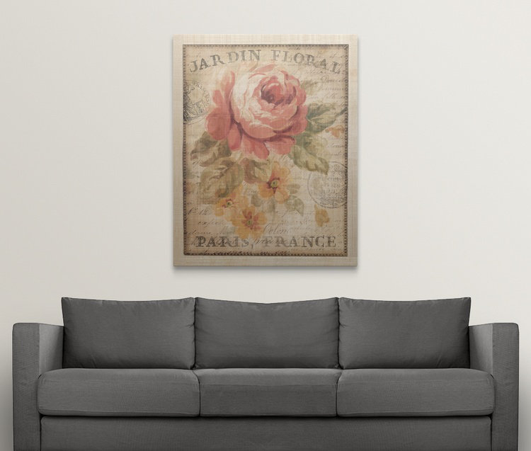 «Parisian Flowers II», reproduction de Danhui Nai, H 30 po x l 24 po x P 1,5 po, Toile