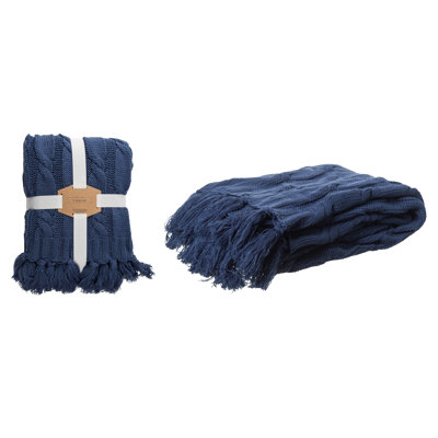 Jeté en tricot torsadé