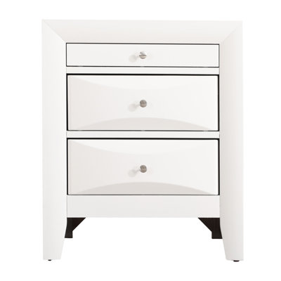 Elegant Contemporary White Nightstand