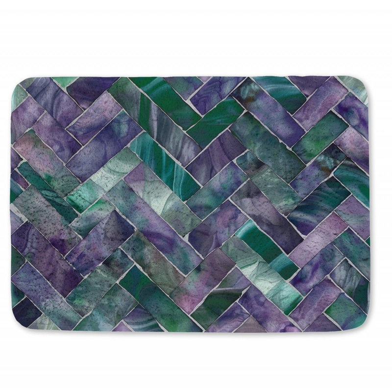 Chrystle Microfiber / Microsuede Non-Slip Bath Mat, 17" W x 24" L