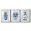 Vase Ming sur lin I - Impression sur mesure encadrée de qualité supérieure - 3 pièces-1128263211