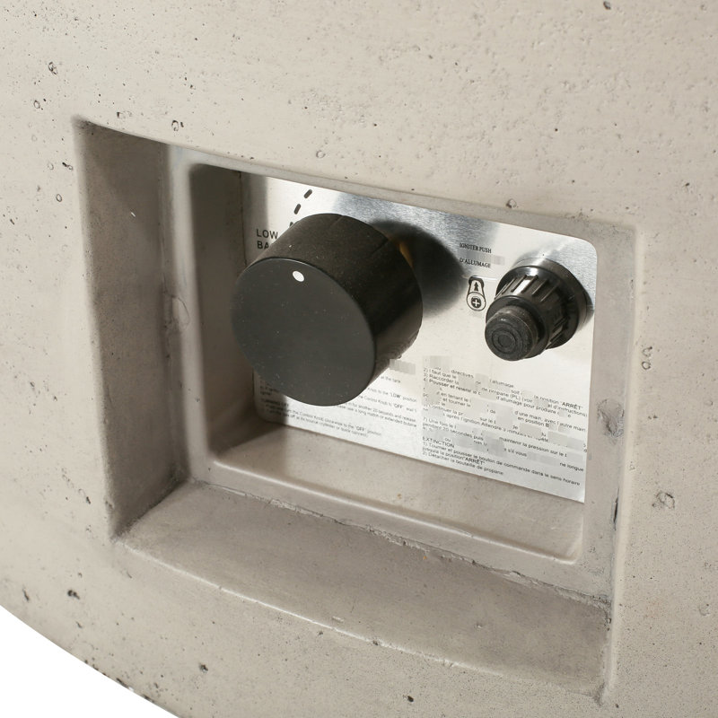 Foyer en béton 50 000, gris - rétention de chaleur, support de flamme