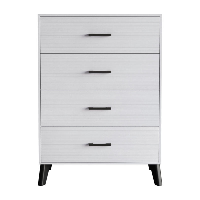 Commode 4 tiroirs Kalonice, Blanc