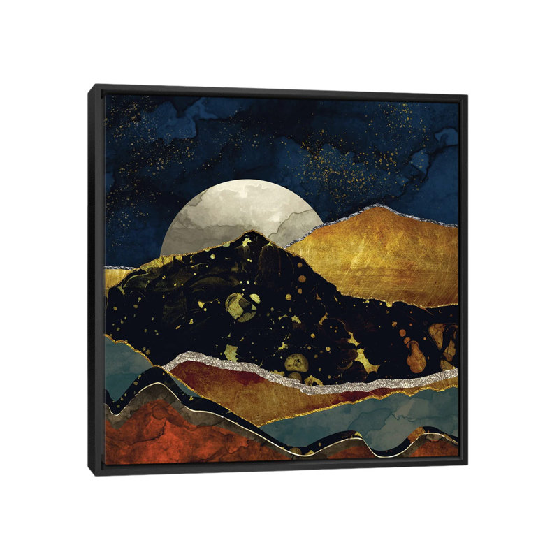 Nuit de bronze SpaceFrog Designs, H 18 po x l 18 po x P 1,5 po, Toile avec cadre noir, Pas de tapis