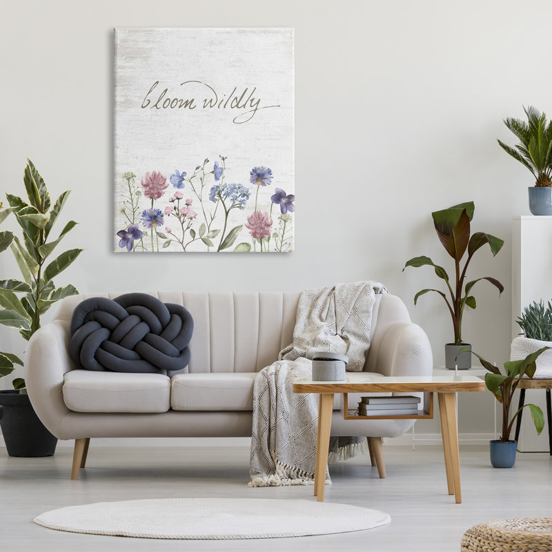" Bloom Wildly " Graphic Art Print, 48" H x 36" W x 1.5" D