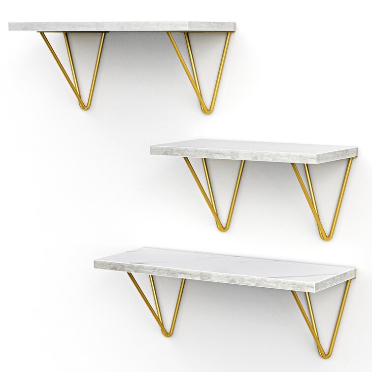 Brass Floating Shelves Set of 3 – Cre8 NYC