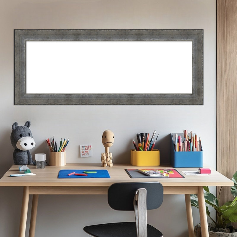 Forged Pewter Framed Dry Erase Magnetic Board Organization Boards, 16" H x 40" W