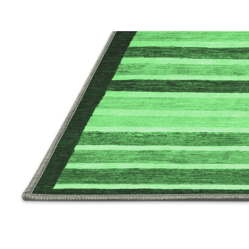 Tapis abstrait vert émeraude lavable à la machine 806, Tapis de couloir 2 pi x 5 pi