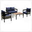 Ensemble de canapé d'extérieur en fer multi-personnes avec une table, décoration en rotin, imperméable, antirouille, adapté au jardin, à la pelouse-118043424