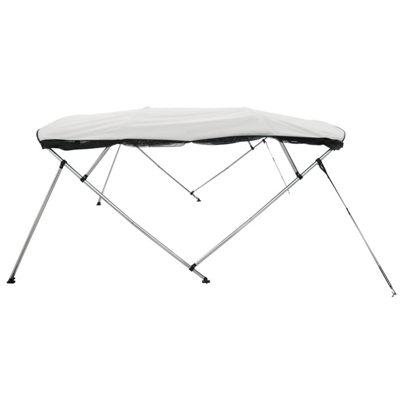 Vidaxl 4-Bow Bimini Top With Mesh Sidewalls 95.7X(90.6-96.1)X53.9", 53.9" H x 95.7" W x 78" D, White