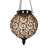 Exhart Solar Round Glass and Metal Hanging Lantern with 15 Cool White LED Firefly String Lights, 7 by 21"-2118166491