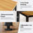 Small Square Dining Table- 31-1/2'' Sturdy And Heavy Duty Writing Desk For Small Spaces And Writing Table Desk, Teak Color Desktop & Black Frame