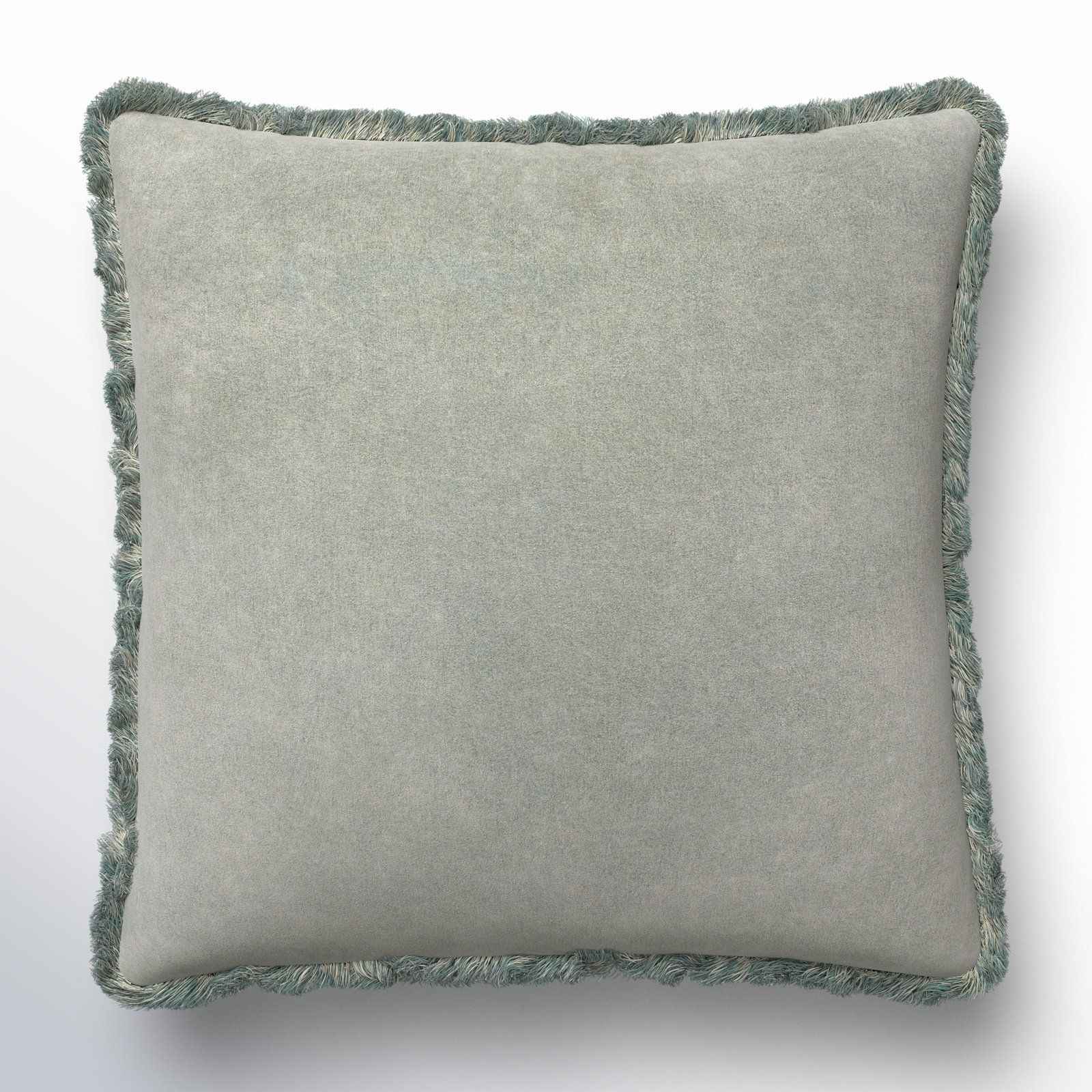 Steph Square Cotton Pillow, 22" x 22", Seafoam, Down