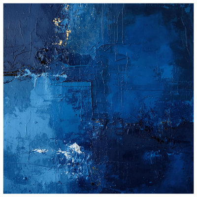 Textured Blue Abstract Bath Mat