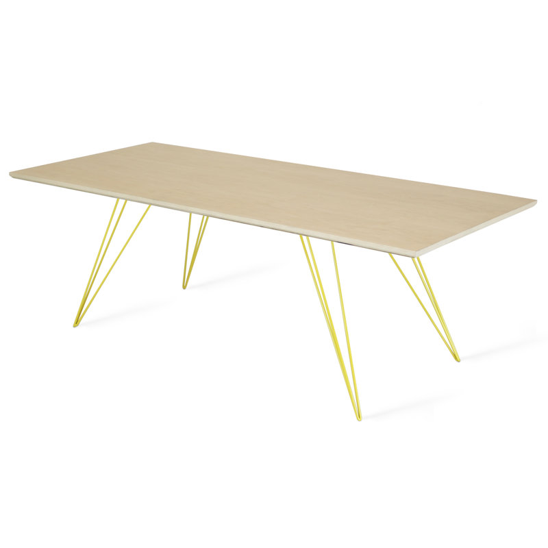 Williams Coffee Table, Yellow, 18" H x 54" L x 23" W, Maple