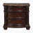 Dark Cherry Finish With Gold Tipping European Design 1Pc Nightstand With Genuine Marble Top Traditional Bedroom Furniture 3-Drawers-49792094