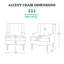 Fauteuil à oreilles rembourré en tissu 29 po avec pieds en bois massif Decker-135709692