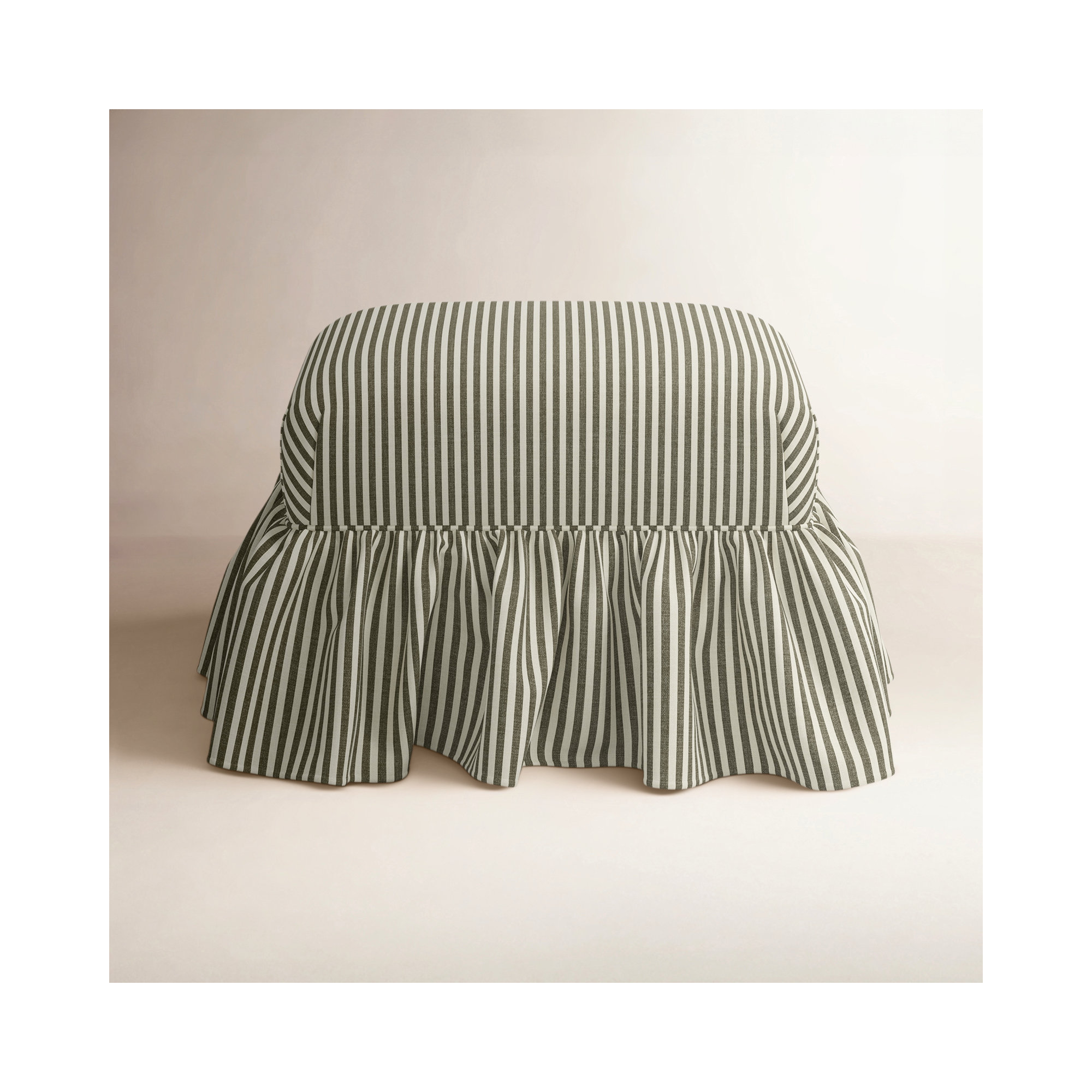 Stoffer Home x Cloth & Company June Ottoman , Jane Stripe Laurel