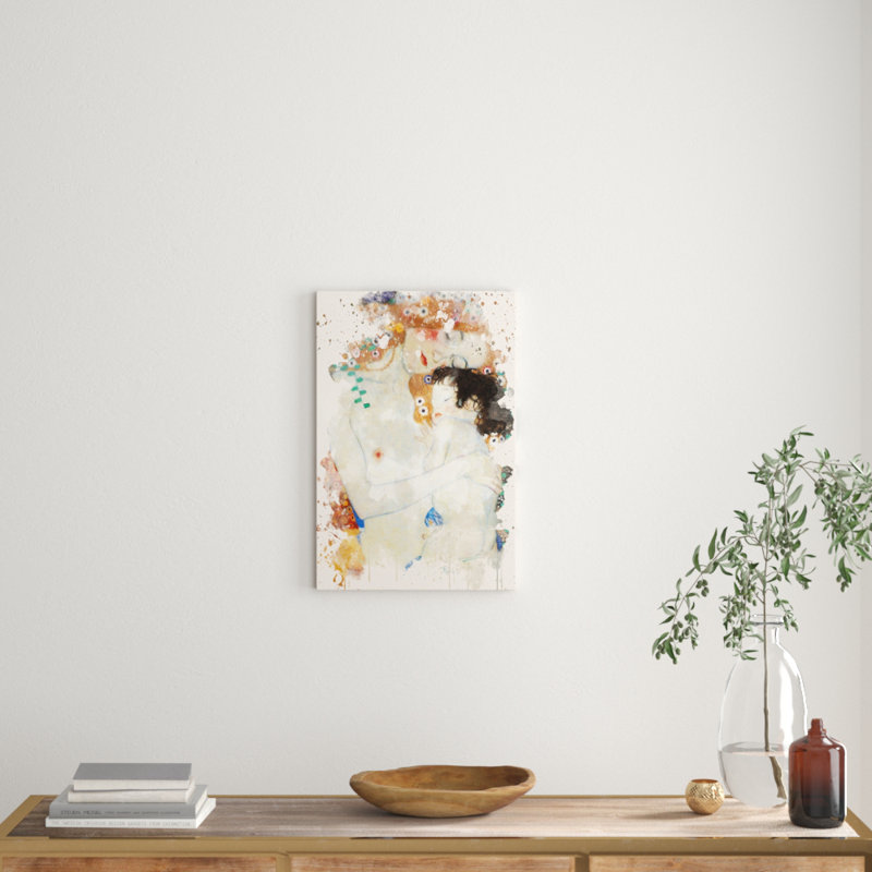 Mother and Child Baby by Gustav Klimt Painting on Canvas - Wrapped Canvas, 60cm H x 40cm W