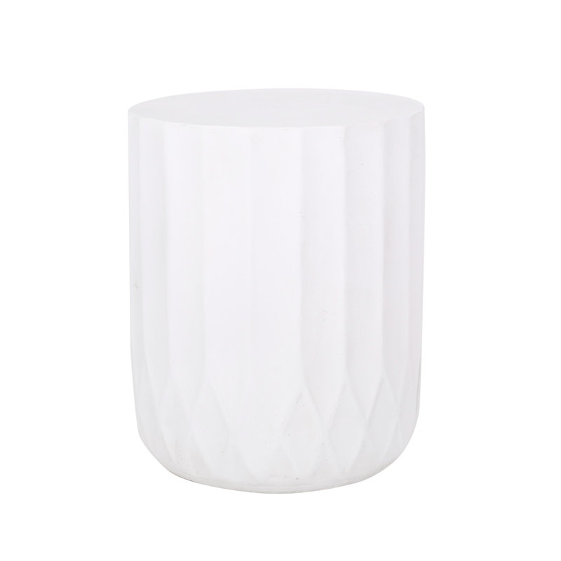 Stylish Lightweight Concrete Table, Inverted Edge, 14.9"w X 14.9"d 18.93"h, Antique White, No Assembly For Interior Accent 15" Width Depth 18.5" Height,