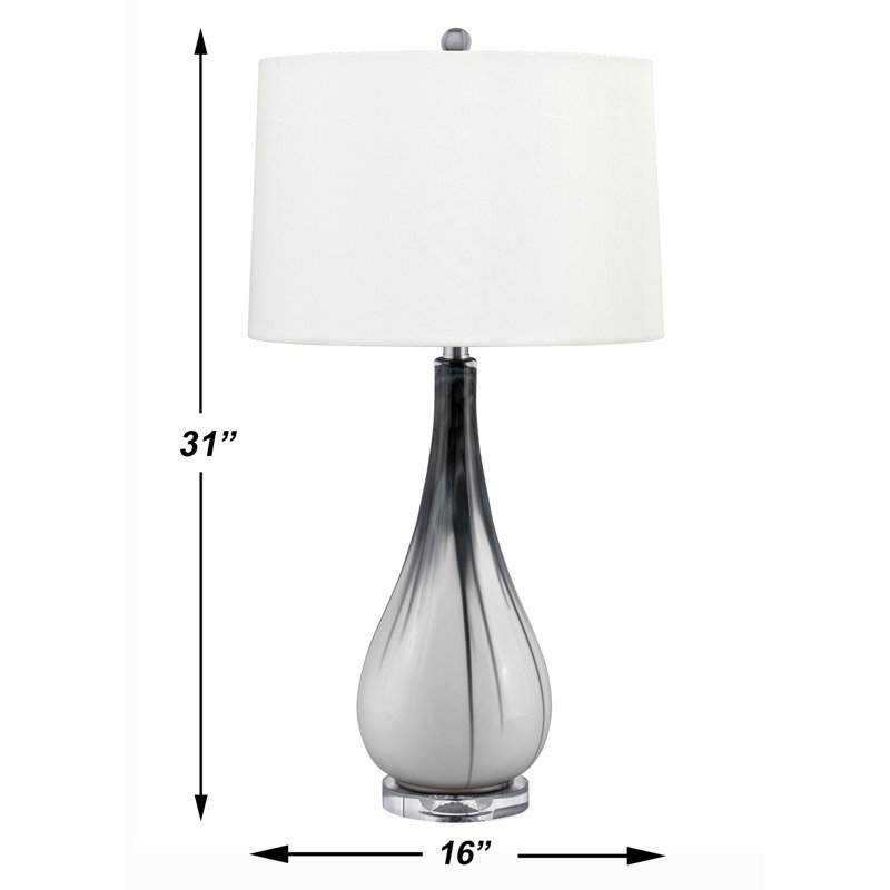 Lampe de table en verre 31 "Tropea, Gris / blanc