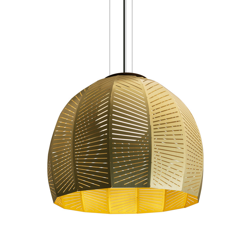 Amicus 1 - Light Pendant, 10.25" H x 12" W x 12" D, Dark Stained Walnut Finish, 2700K - Warm White LED
