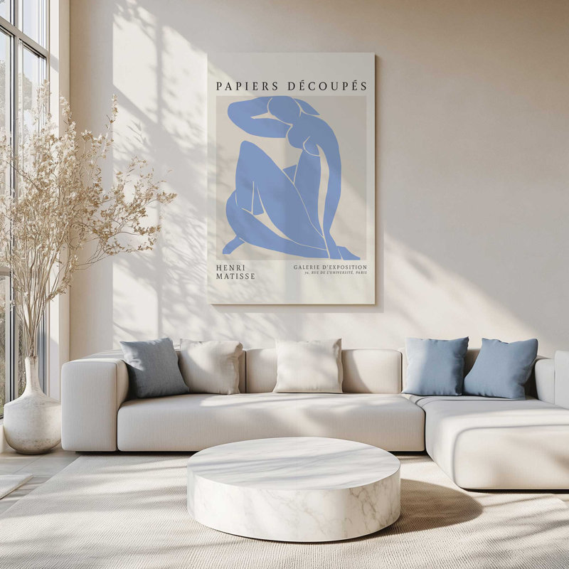 Blue Nude II Matisse, affiche d'art, Toile tendue, H 48 po x l 32 po x P 1,25 po