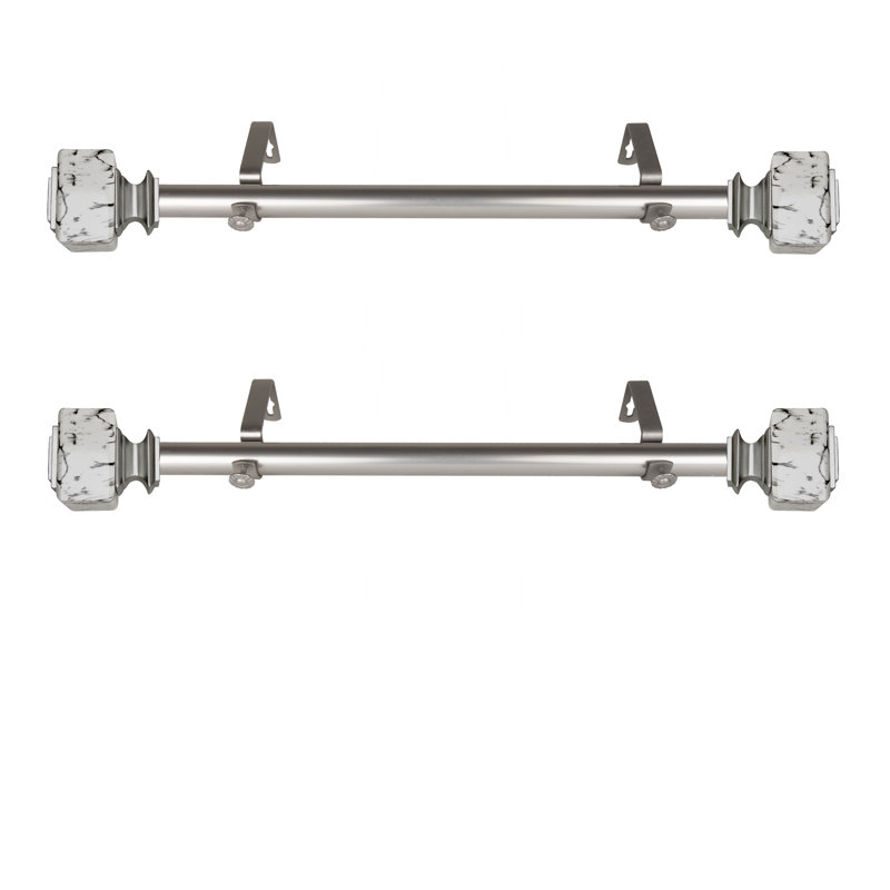 Tringle à rideaux simple Willis Side, Nickel satiné