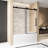 Matt Black Single Sliding Shower Door 56 - 60 "w X 60" H, 1/4 "(6 Mm) Tempered Glass, Proof Film, Stainless Steel Handle, Square Tube Track, American Bathroom Style, Large Wheels For Smooth And