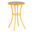 Table d'appoint d'extérieur avec plateau en mosaïque et pieds en métal, jaune