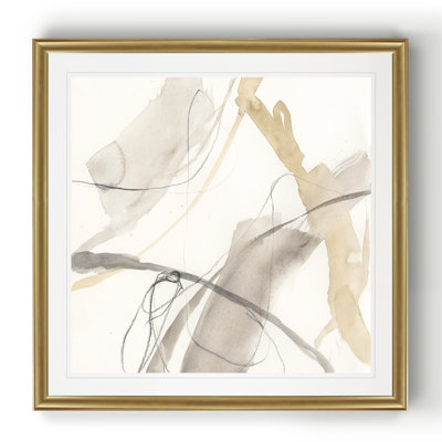 Élan neutre II - Tableau encadré en verre, grand format, idéal pour le salon