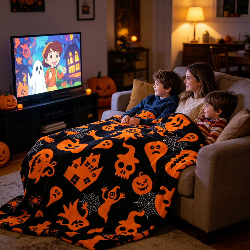 Couverture en molleton imprimé Halloween
