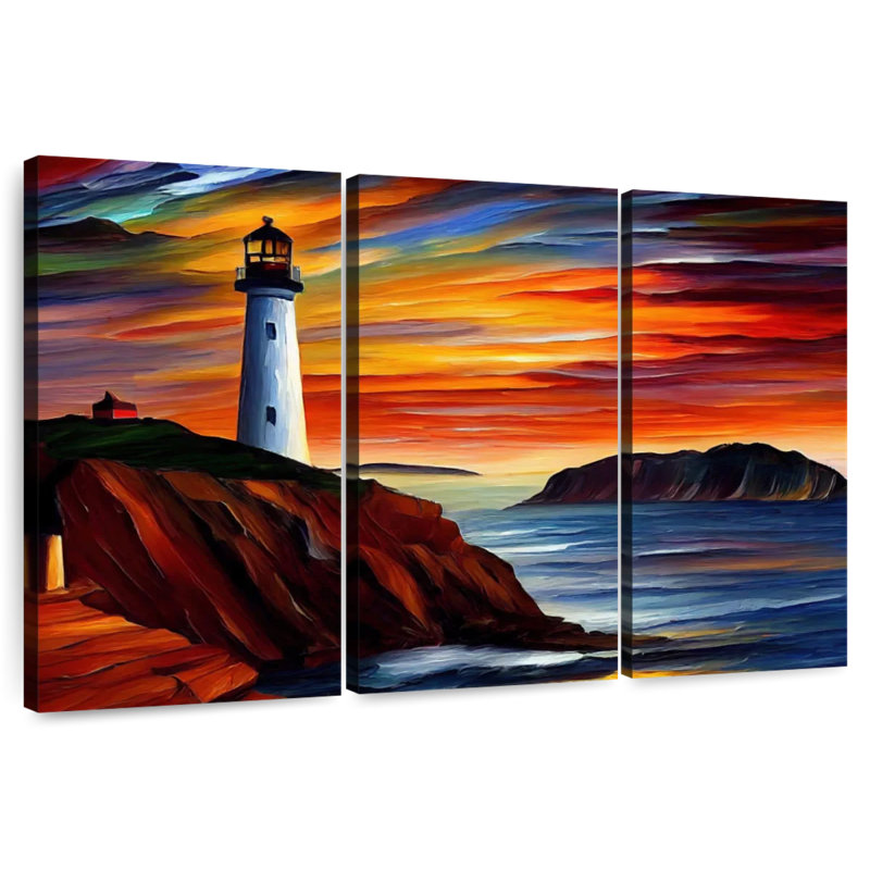 Picturesque lighthouse Aletra, H 48 po x l 74 po