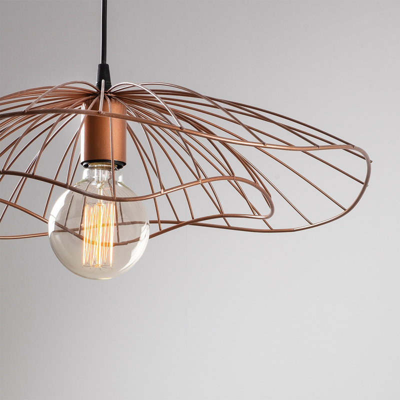 Lustre moderne en cuivre avec hauteur réglable, 19,7 po de diamètre x 43,7 po de hauteur | Corps en métal, culot E27 de 40 W maximum | Élégant luminaire pour la décoration intérieure et la salle à manger, conception élégante et originale