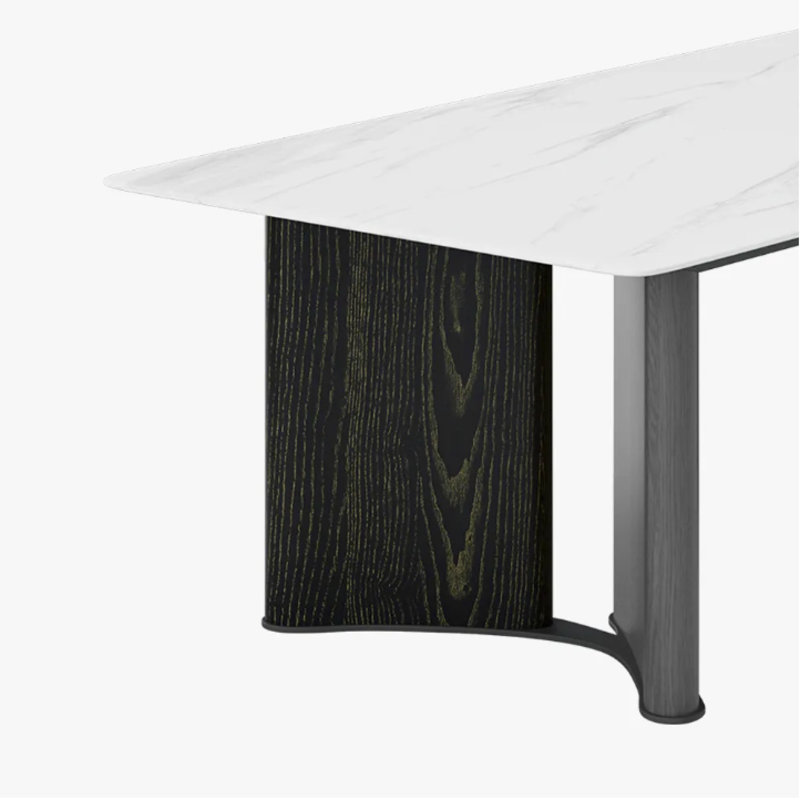 Table basse moderne minimaliste avec pierre frittée écologique