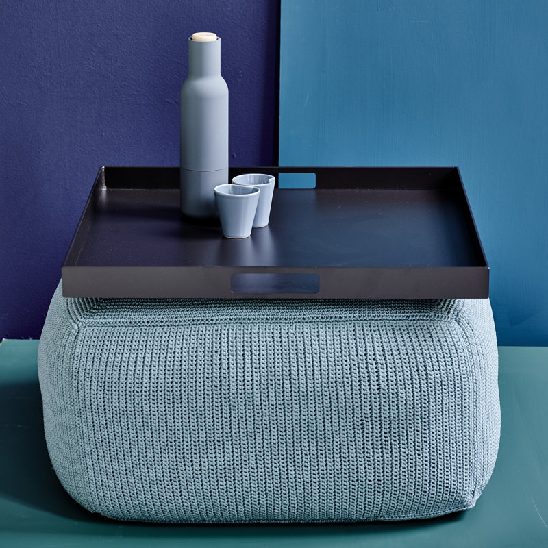 Divine Outdoor Ottoman, Turquoise