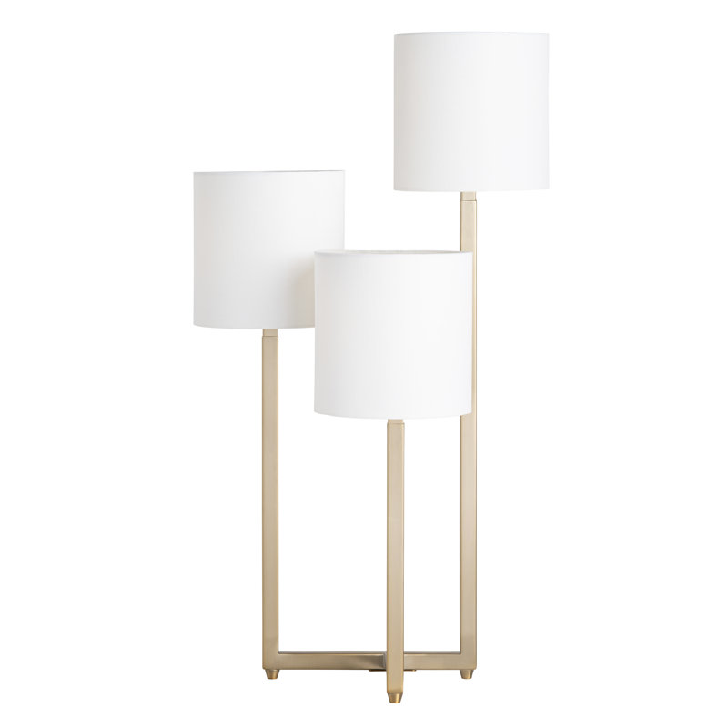 30.5" Metal Table Lamp With White Shade