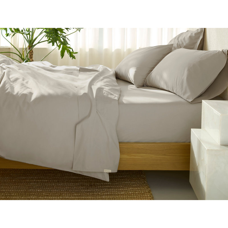 Refined Sheet Set, California King Sheet Set with 2 Pillowcases, Stone