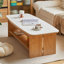 Table basse blanche et en pierre frittée Burlywood-109242748