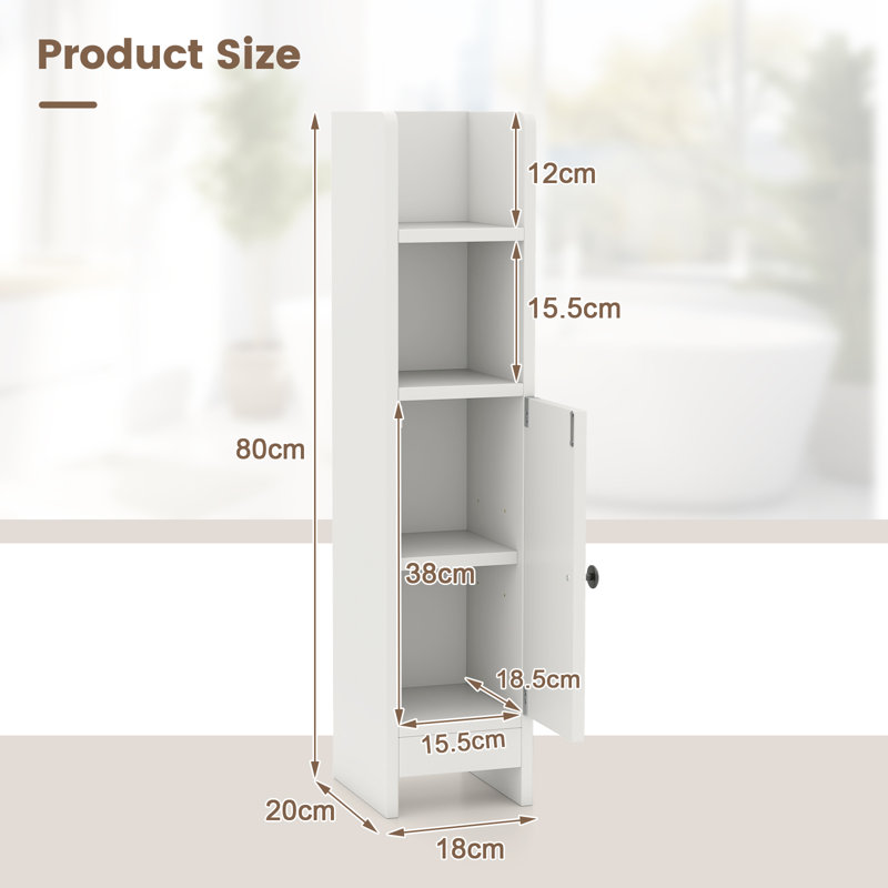 Freestanding Linen Cabinet, White