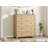 Oak & Rattan 4-Drawer Cabinet with Woven Fronts. 37" Tall Freestanding Organizer for  Living Room. Hallway. or Closet Storage