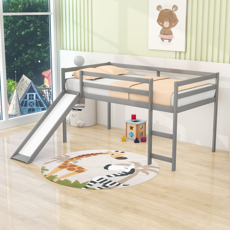Lit mezzanine simple Emens par Harriet Bee, Gris, Twin