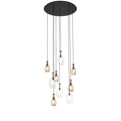 Luminaire suspendu en fer forgé à 9 lumières Mainis