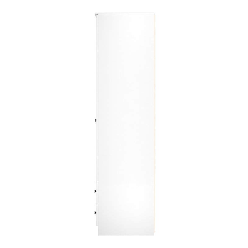 Borth 2 Door 2 Drawer Wardrobe , Black Matt/White